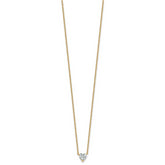 14k 1/2 carat Lab Grown Diamond VS+ F+ Heart Complete 18 inch Four Prong Pendant Necklace
